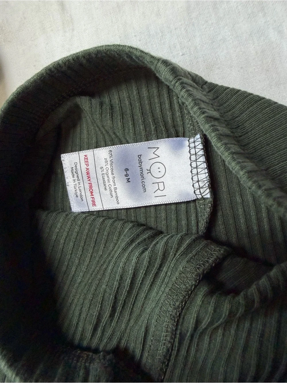 Baby Mori Christmas Ribbed Pajama Set